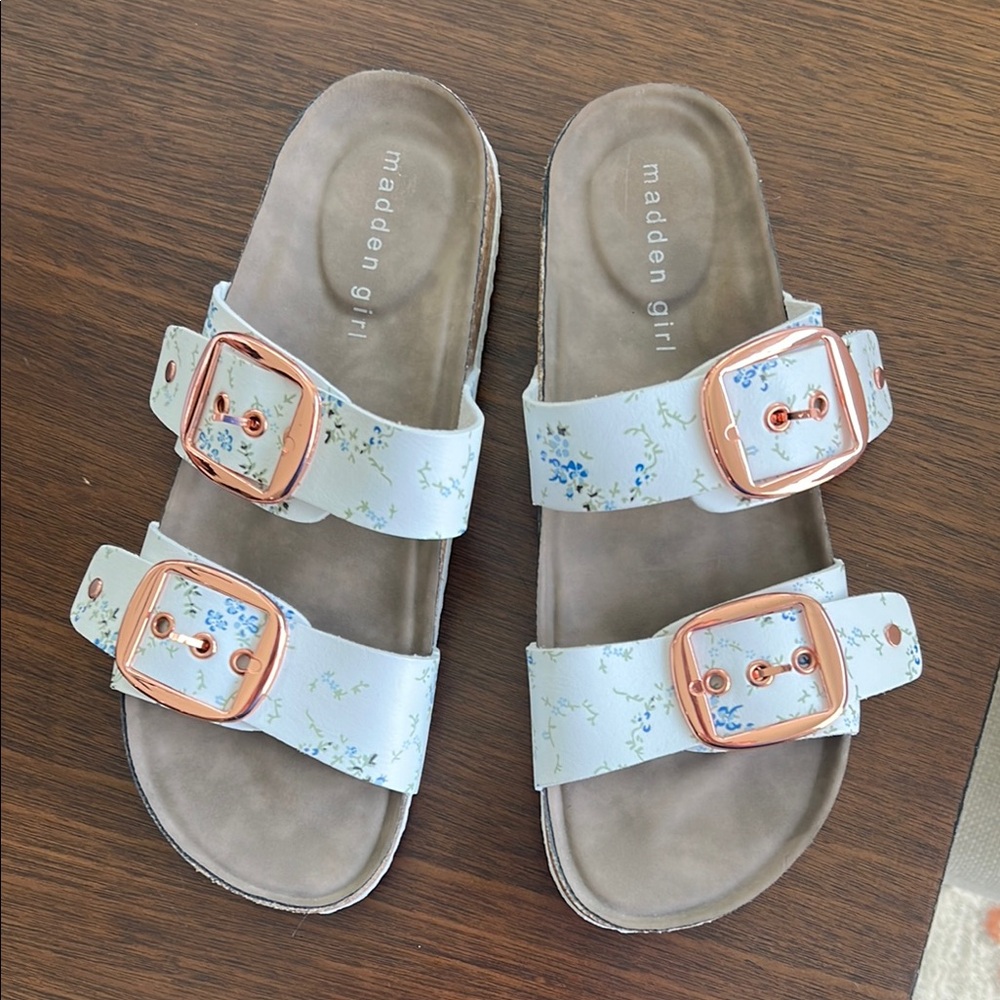 Madden Girl Floral Sandals - White